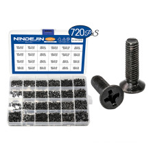 Carbon Steel M1.4 M1.7 M2 M2.5 M3 Phillips Flat Head Machine Screw Assortment Cross Countersunk Head Machine Screws